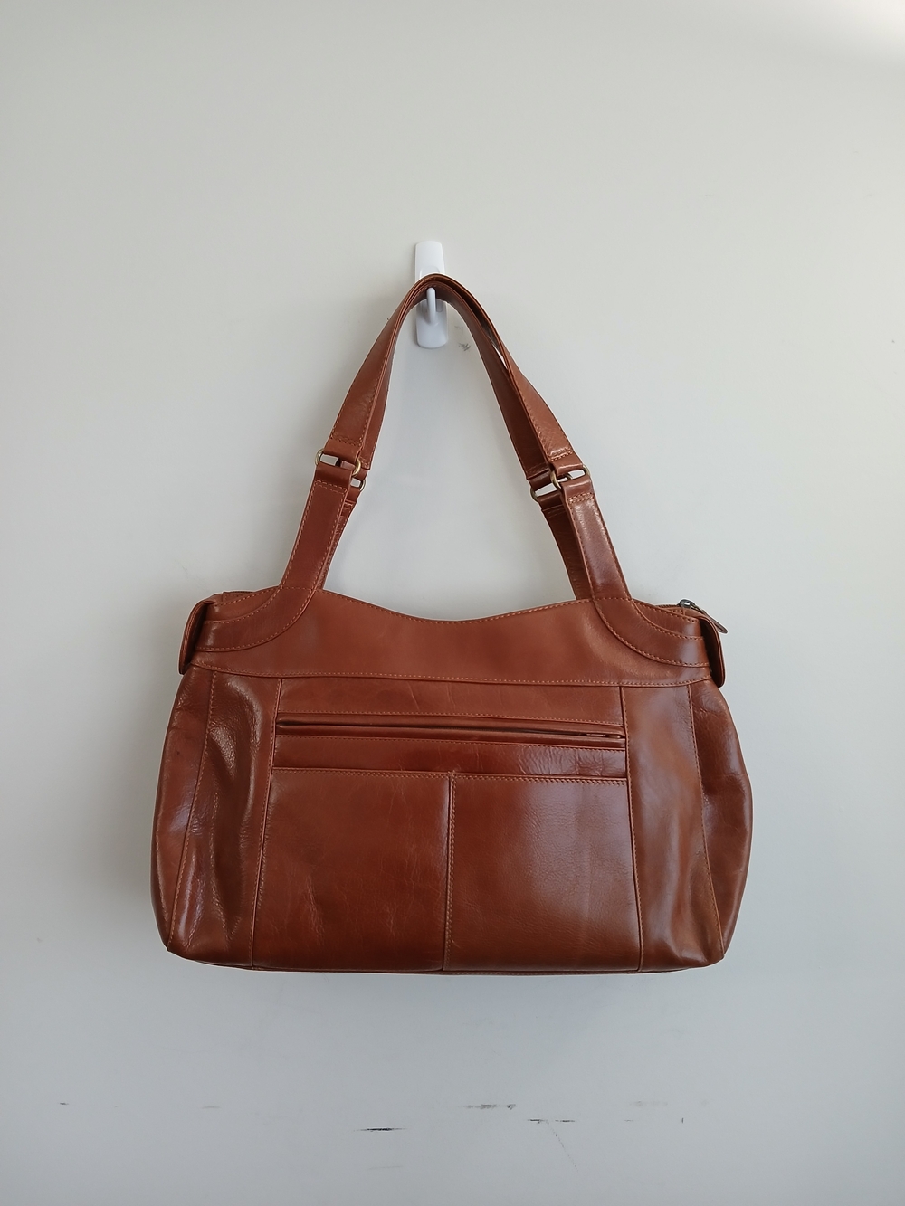 Derek Alexander Classic Tan Leather Shoulder Bag - Picture 2 of 7